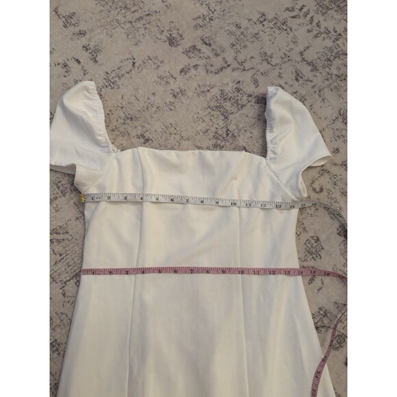 Lulus Magnificent Impression White Square Neck Short Sleeve Maxi Dress Large NWT - Picture 6 of 9